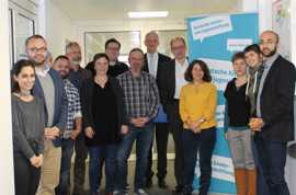 Foto: DKJS - Die drei Standorte im Programm "Gemeinsam Mittendrin Gestalten" beim Netzwerktreffen in Trier mit Vertretern der Bertelsmann Stiftung, der DKJS Berlin und Oberbürgermeister Wolfram Leibe.