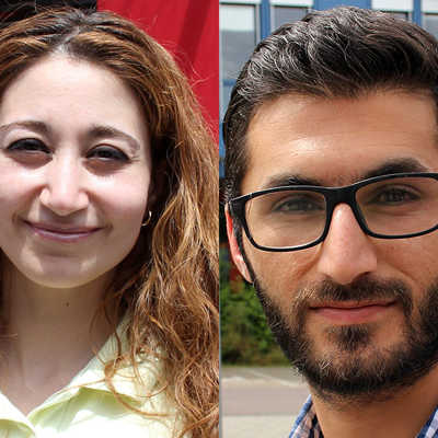 Rayan Kattan und Ali Sheikhmous aus Syrien bereiten sich auf ein Studium in Trier vor.